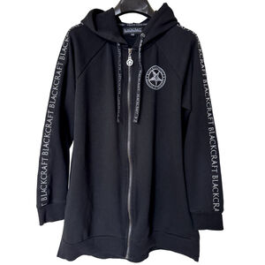 BLACKCRAFT Women’s Black White Witching Hour Long Hoodie Sz M